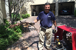 Twins Plumbing owner Vahan in Glendale with root 2